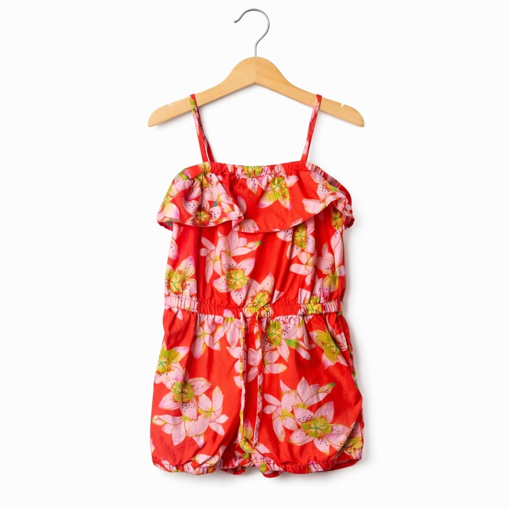 GAP Kids Tropical Floral Romper Size 2T Summer Vacation Ruffle Cute Girls